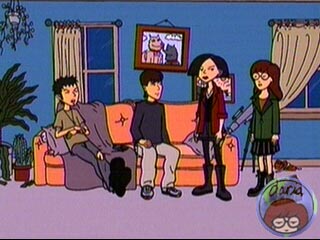 Trent, Tom, Jane et Daria dans le salon des LANE.